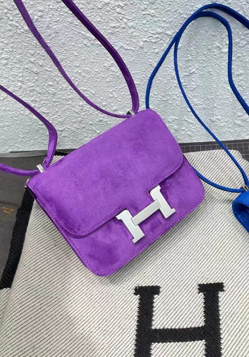 에르메스 콘스탄스 아네몬느 은장 스웨이드